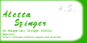aletta szinger business card